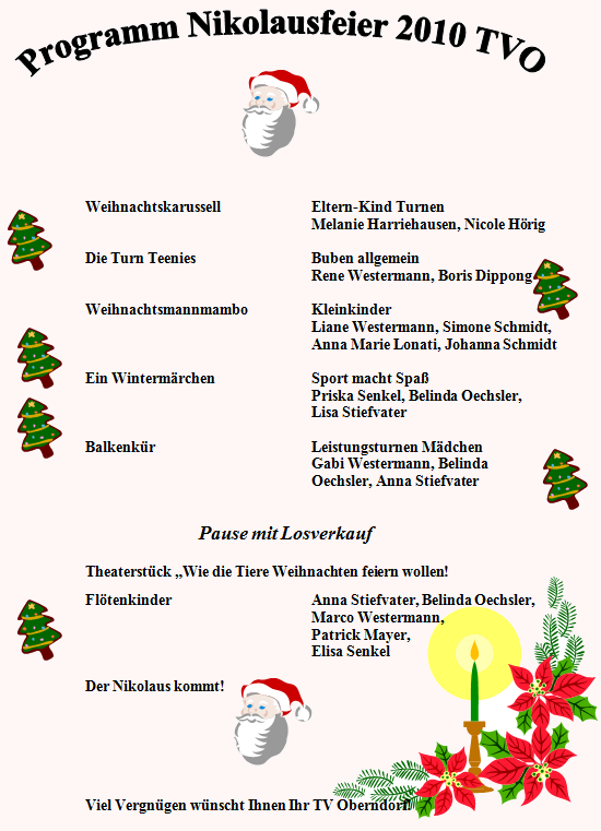 Nikolausfeier am Samstag, 11. Dezember 2010