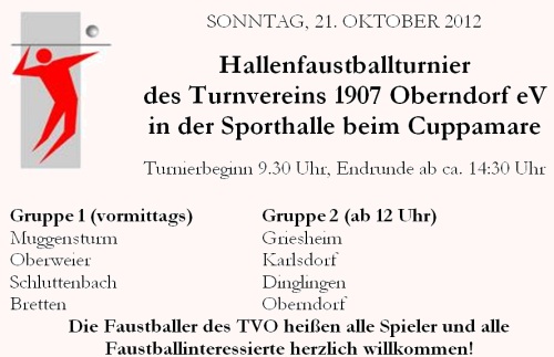 Turnier der Faustballer am 21.10.